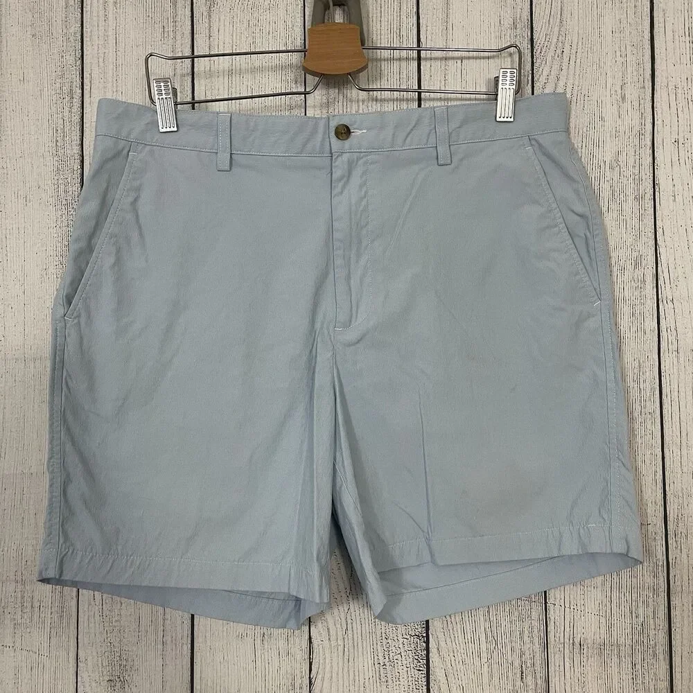 Footjoy Men's W36 Light Blue Flat Front Nylon Blend Bermuda Golf Shorts